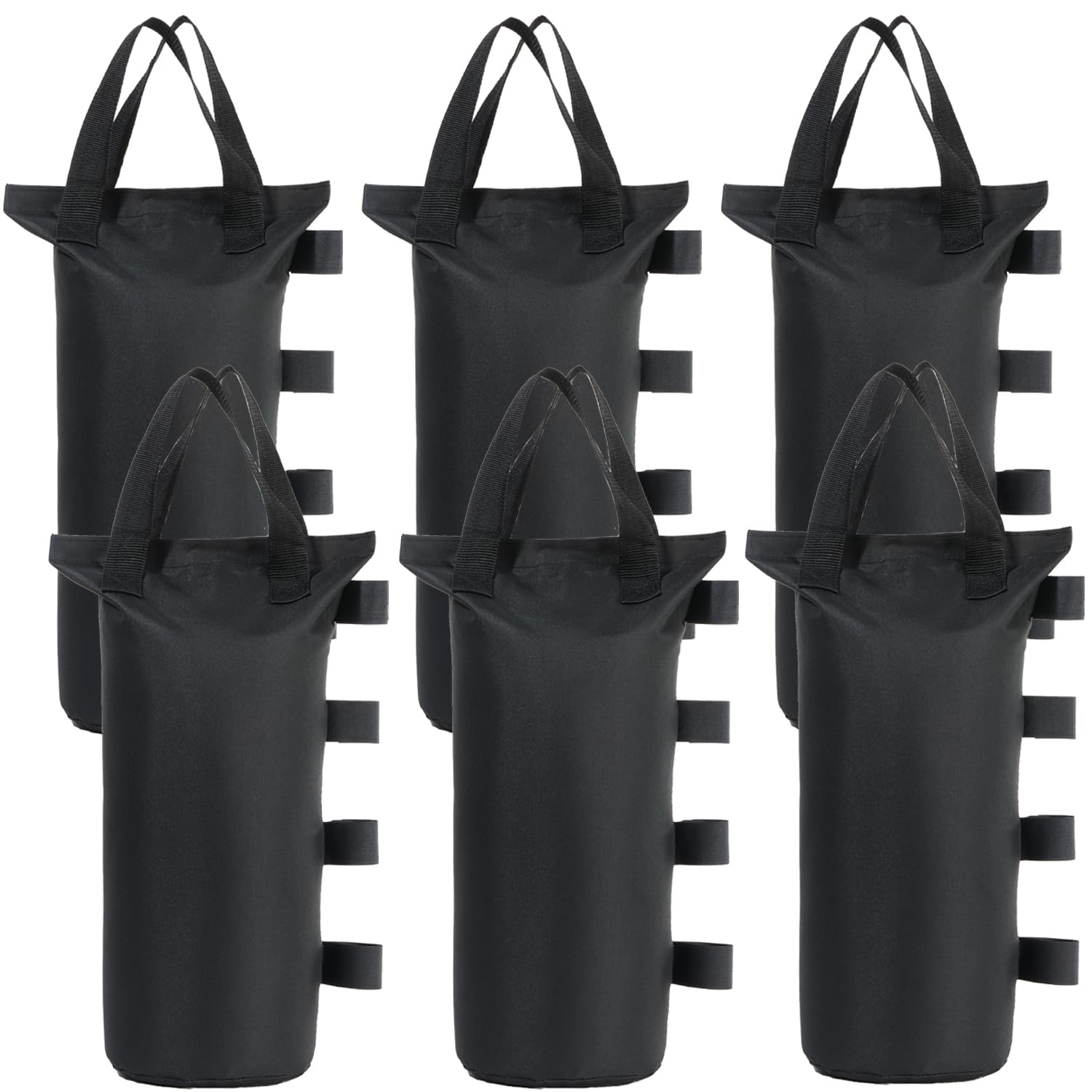 BEISUOSI Sand Bags Weights for Canopy Weight Bag Outdoor Advertising Tent Sunshade Fixed Windproof sandbag Bag Weight Bags for Pop up Canopy Tent (Without Sand) (BLACK, 6 Cylindrical)