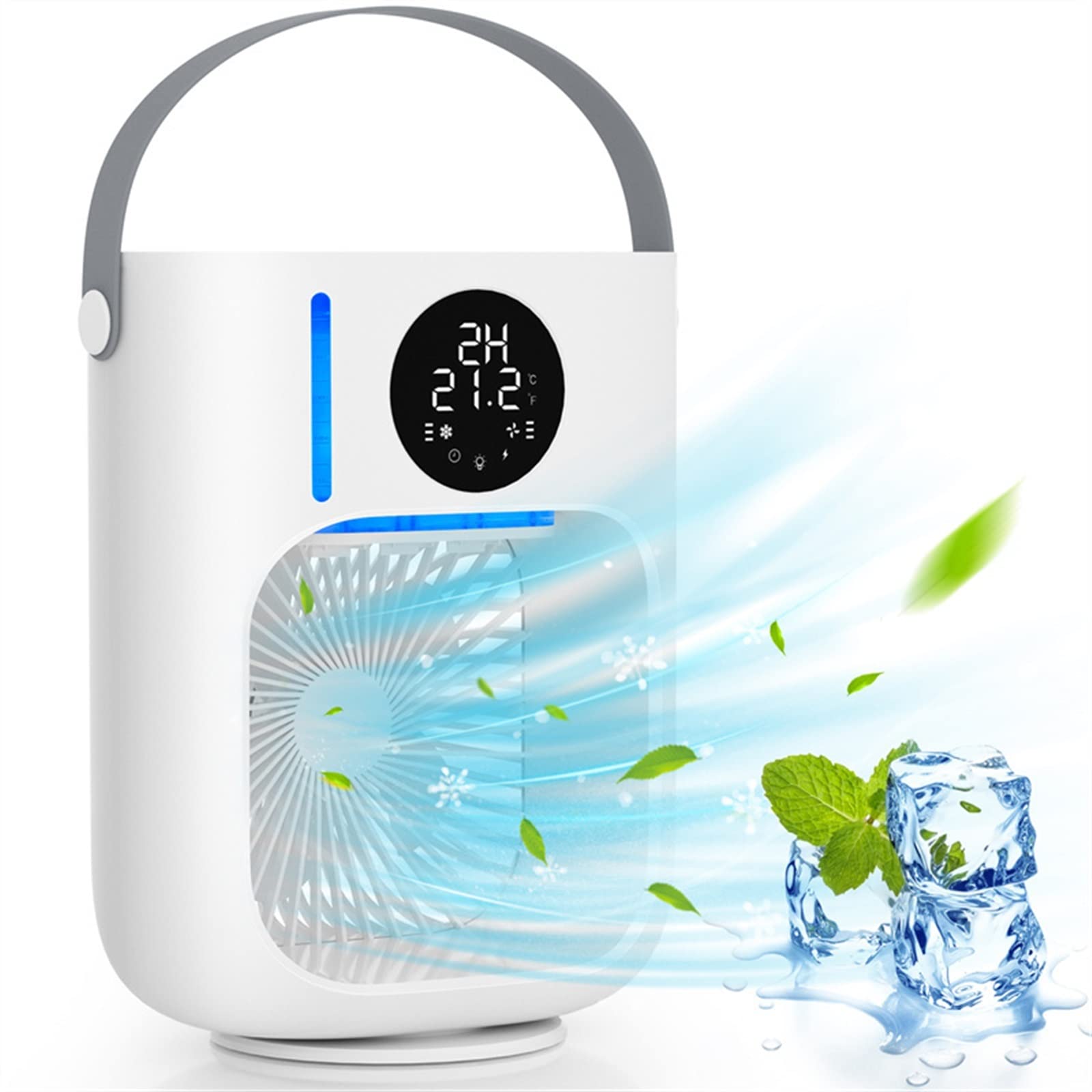 GLETSF Portable Air Conditioner Portable Air Cooler Mini Desktop Conditioner Water Cooled Fan Humidifier Purifier Multifunctional，