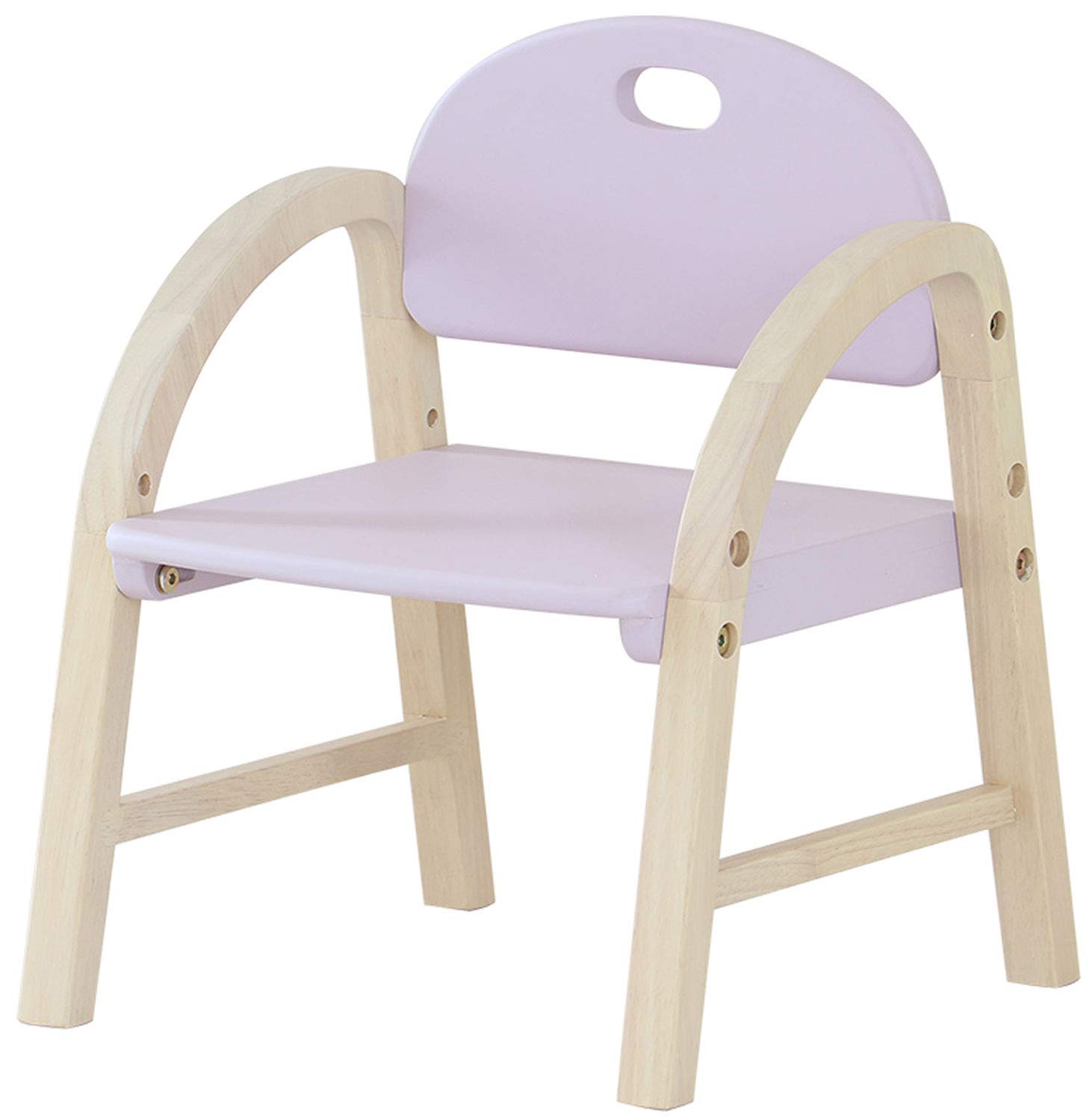 Marche Chair for Children with Armrests Amy Width 31 x Depth 30 x Height 39 (SH 20, 23.5) cm Lavender Pink Natural Wood ILC-3434LPK