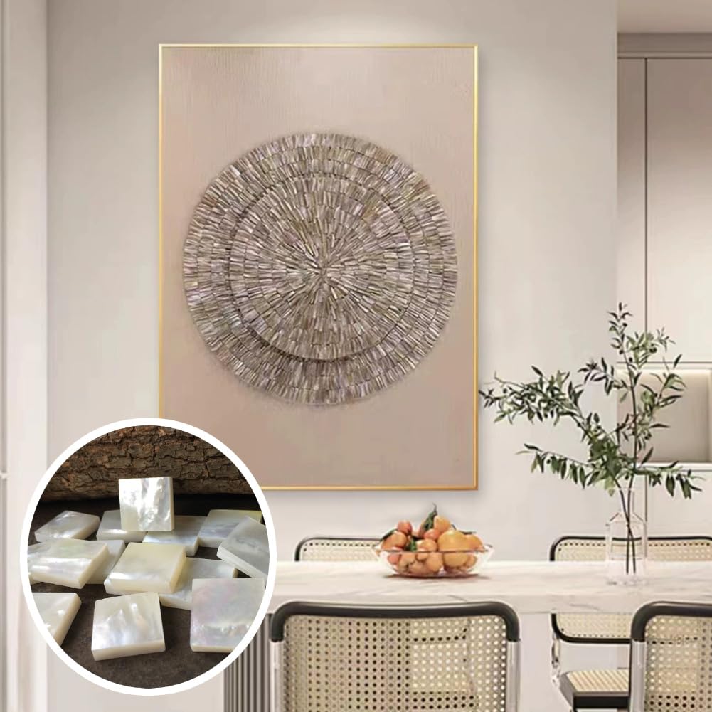 Lot de 5 plaques de nacre - 20 x 20 x 5 mm - Carreaux de coquillages plats naturels - Carreaux de mosaïque - Accessoires de bijoux - Flocons de coquillages - Carreaux de coquillages pour