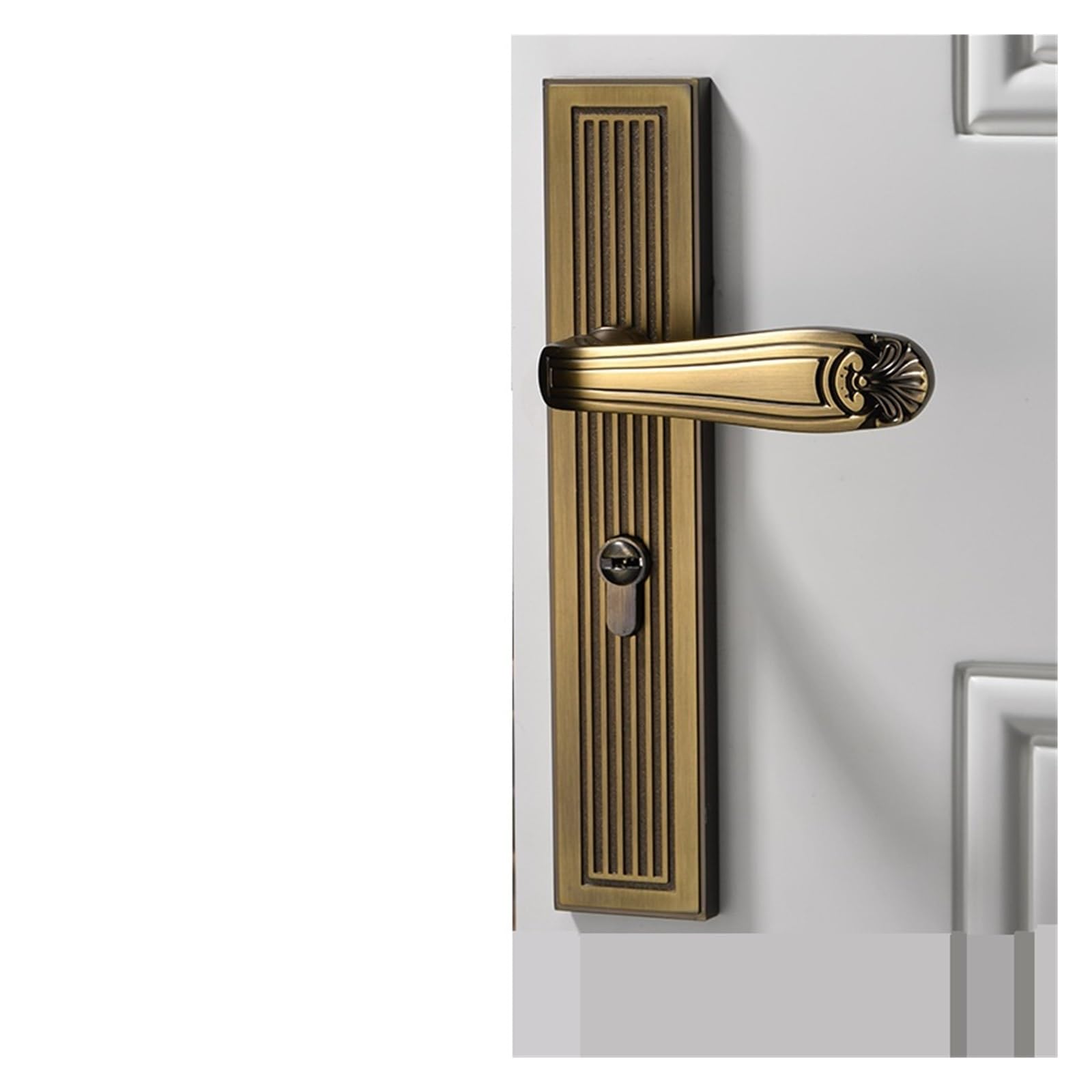 NYRXRYTCA Door Lock Indoor Bedroom Door Lock Magnetic Silent Door Lock Household Solid Wood Door Lock Retro Door Handle(Brass,Type A-Silent door lock)