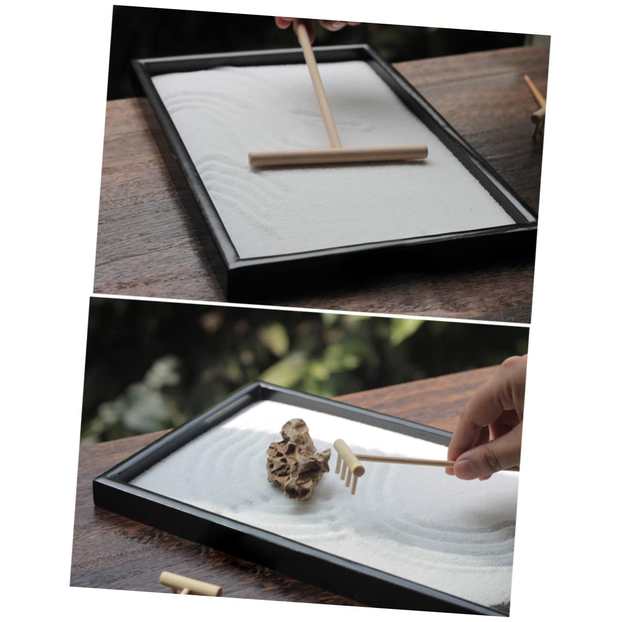 TOYANDONA 10 Piezas rastrillo Rastrillo jardín Zen Rastrillo era Madera ferramentas Estilo japones Herramienta Adornos Bambú