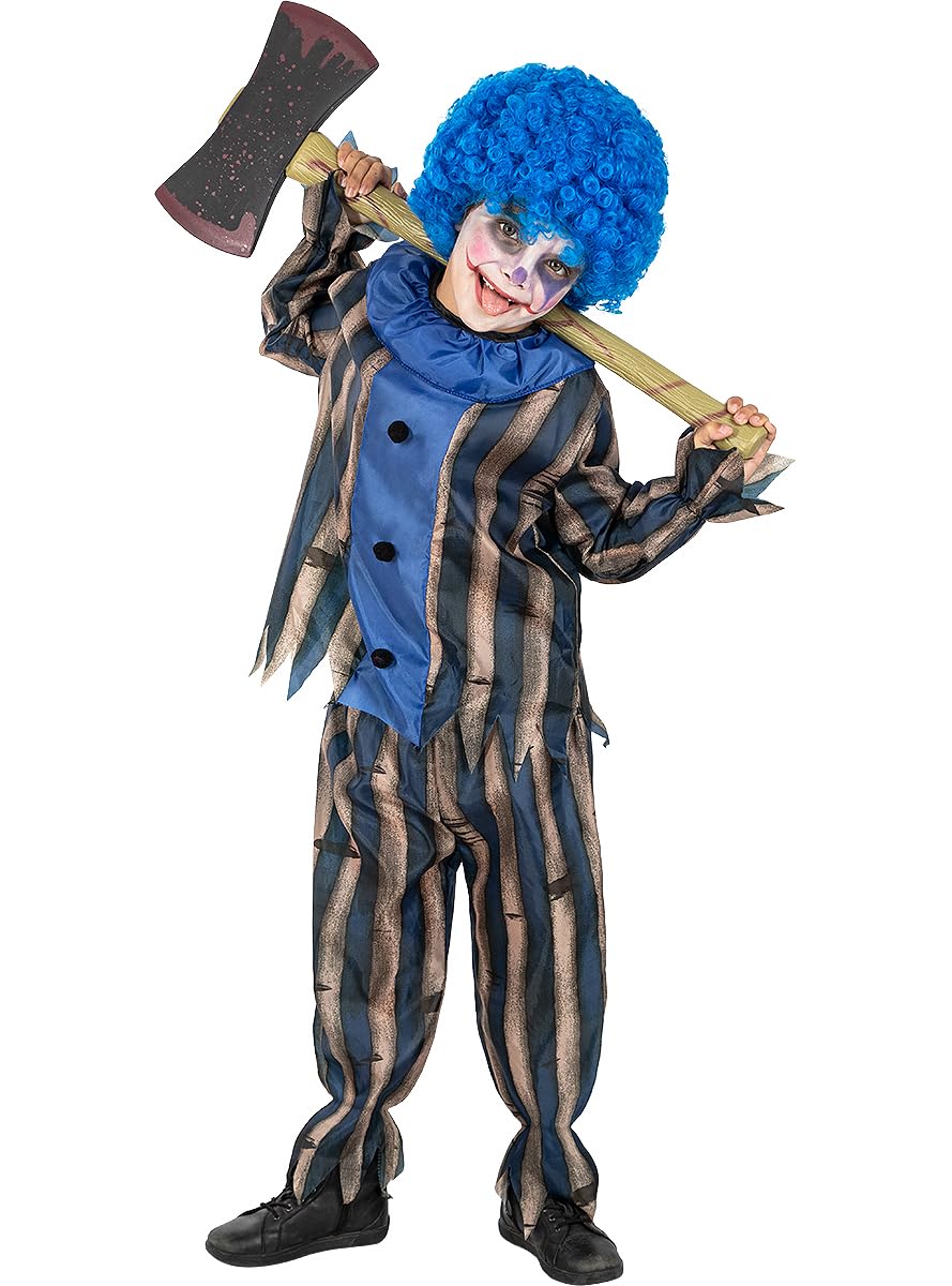 Funidelia | Disfraz de payaso terrorífico para niño Payaso, Payaso Asesino, Halloween, Terror - Disfraz para niños y divertidos accesorios para Fiestas, Carnaval y Halloween - Granate