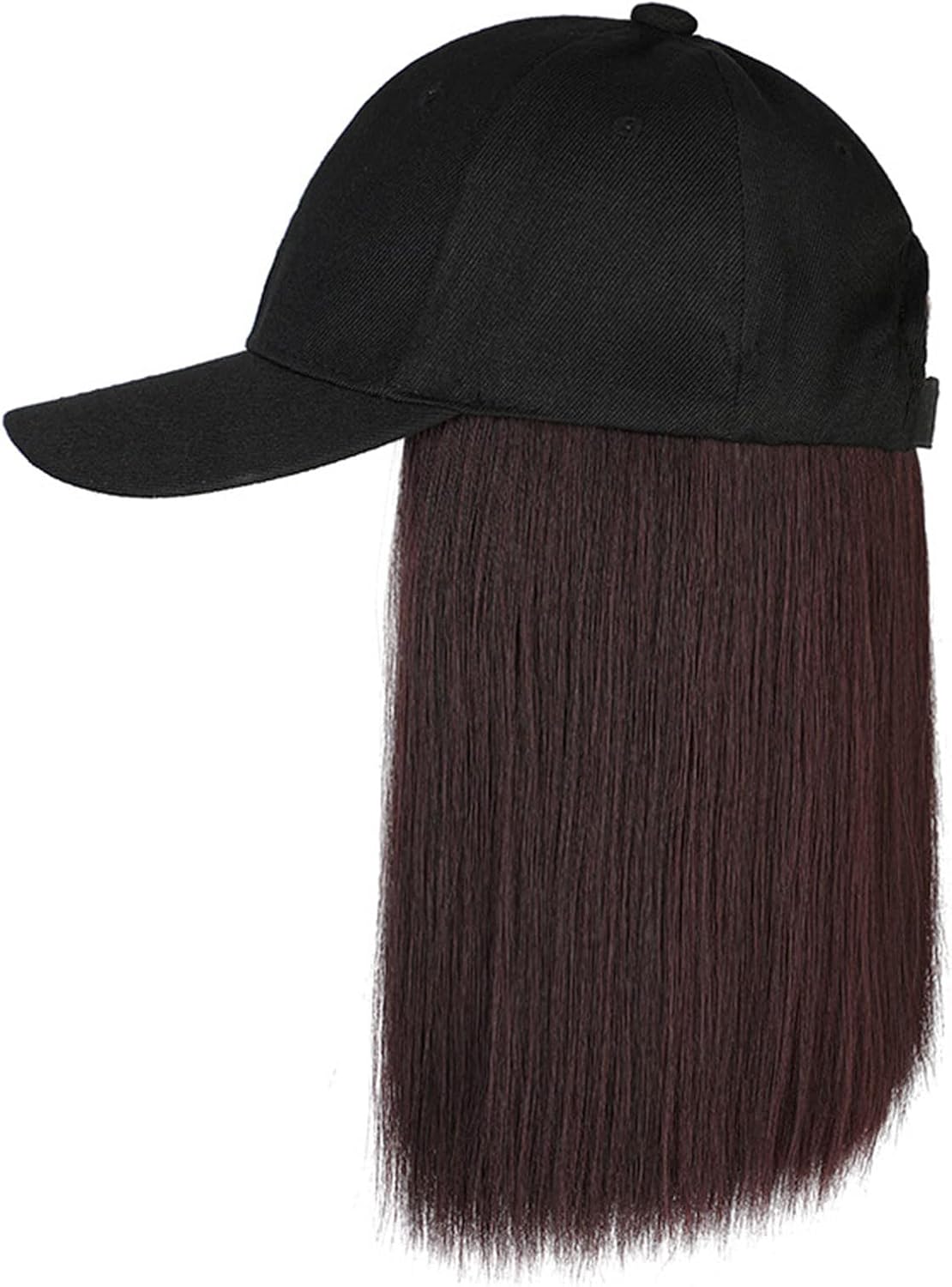 Vividly Synthetic Baseball Wig Black Brown Hat Wigs Cap with Hair Naturally Connect Bob Hair Baseball Cap Adjustable Wig Hats