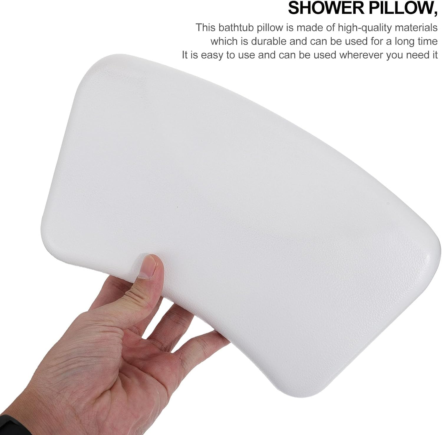 VICASKY Supple White Bathtub Headrest Neck Support Pillow for Tub Spa Bath Cushion with Sturdy Pu Material Household Bathroom Accessory
