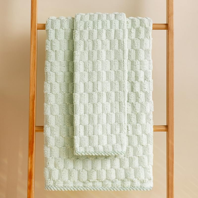 HomeCloud Microfiber Soft & Fuffy Bath Towel 400 GSM with Hanging Loop| 3X Softer Than Cotton Towels | Highly Absorbent| Perfect for Home, Pool & Gym | Set of 2 (1Bath(140x72cm), 1Face Towel(75x35cm) 2