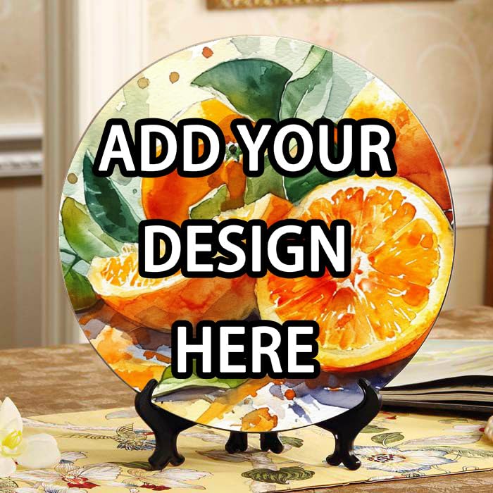 DNOVING Personalized Ceramic Decorative Plate Customizable Photo Text Logo Printed for Wall Hanging or Table Decor Perfect Memorial Gifts for Anniversary Birthday Gift CP-890371389
