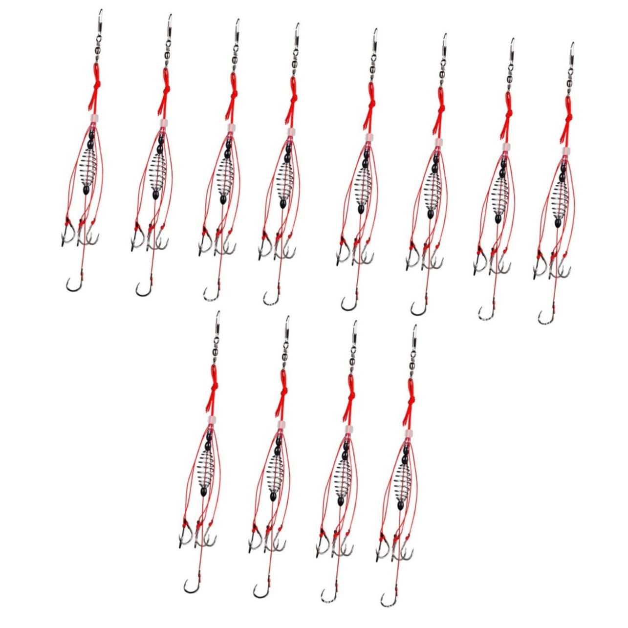 INOOMP Lot De 3 Leurres De Pêche À Ressort Hameçons Matériel De Pêche Grossier Plombs 4 Pièces X 3