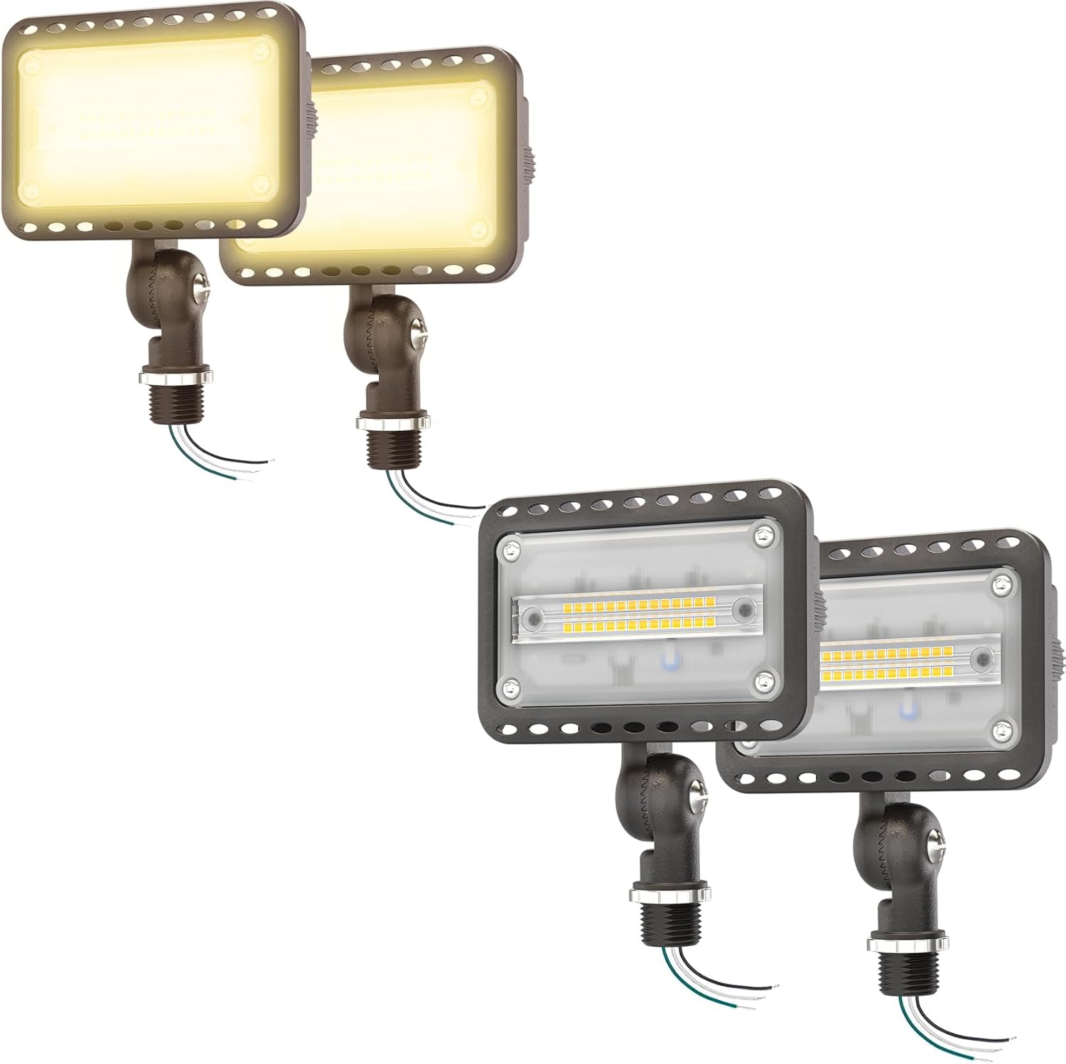 CINOTON 20W LED Flood Light 5000K 2 Pack and 20W LED Flood Light 3000K 2 Pack