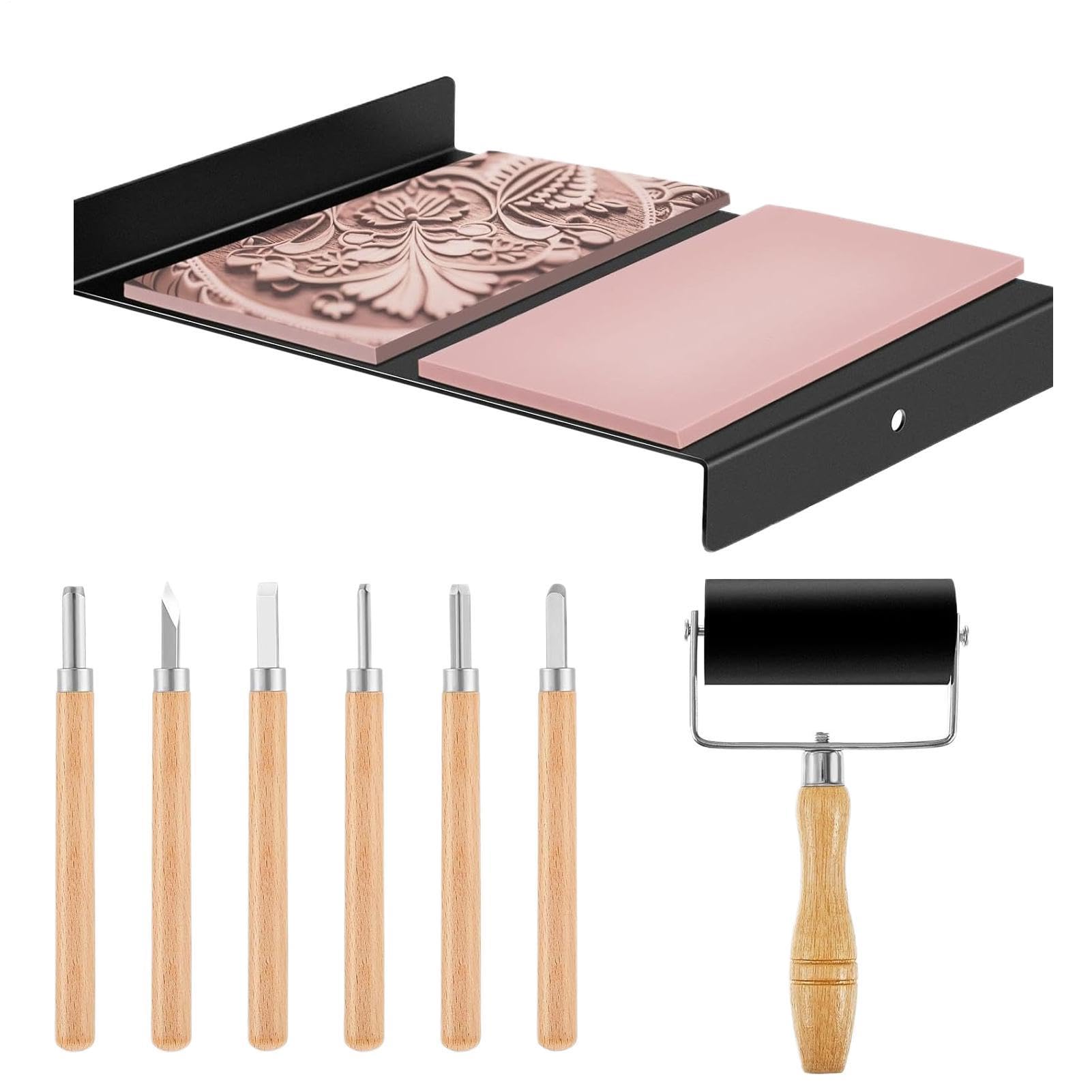 Outils d'impression en bois : kit d'impression sur bois, kit pour débutants, impr Creative Block, détail fin bois crée une impression de haute précision | Pour Proj Art Maison Atelier Utilisation
