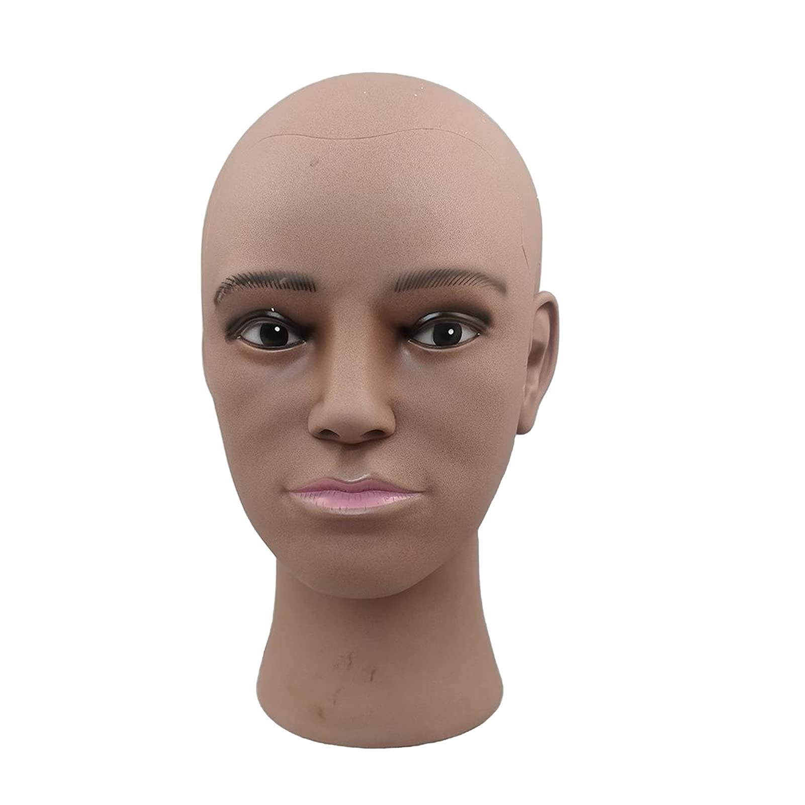 Peruka Dokonywanie łysy Manekin Head Wig Hat Display Display Model głowy, PVC(Dark Coffee)