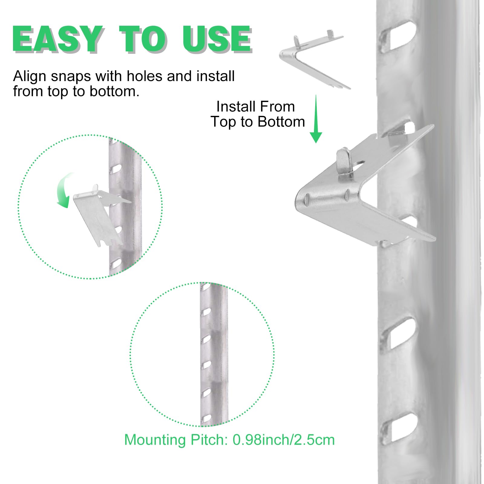 Stainless Steel Freezer Shelf Clips - 24 Pack -4