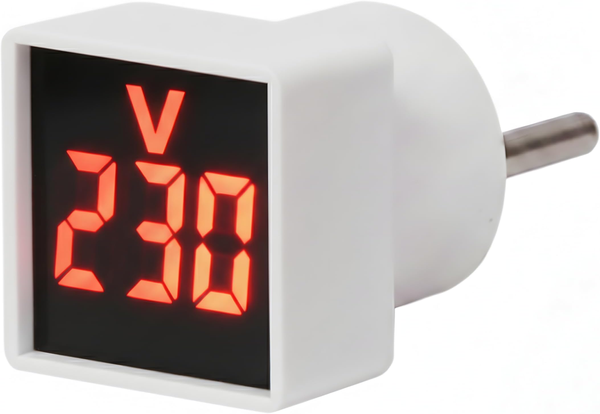 Plug-In AC Digital Voltmeter 50–500V | Mini LED Voltage Tester | EU Plug Socket Power Monitor | Round Square Panel Meter - Pack of 1