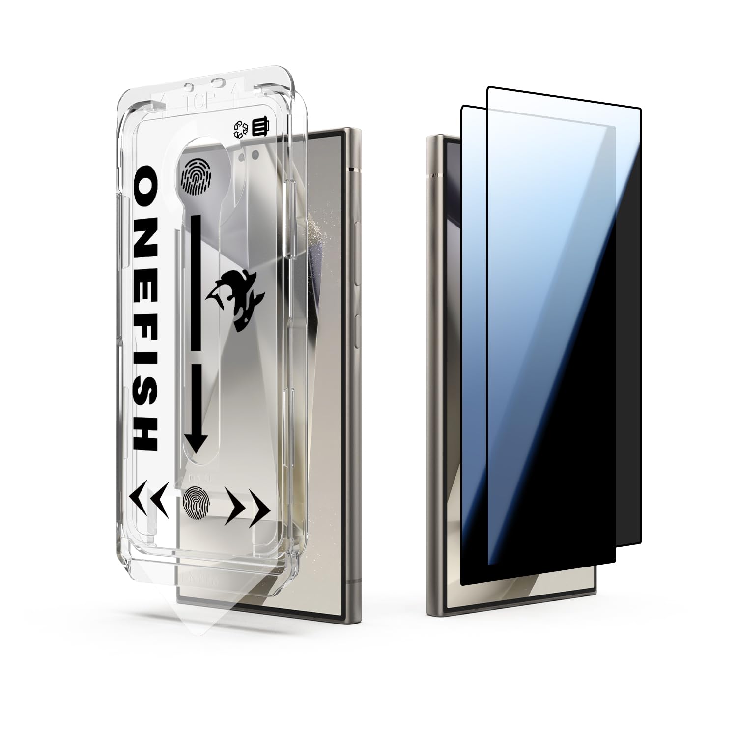 OneFish Privacy Screen Protector Compatible with Samsung Galaxy S24 Ultra