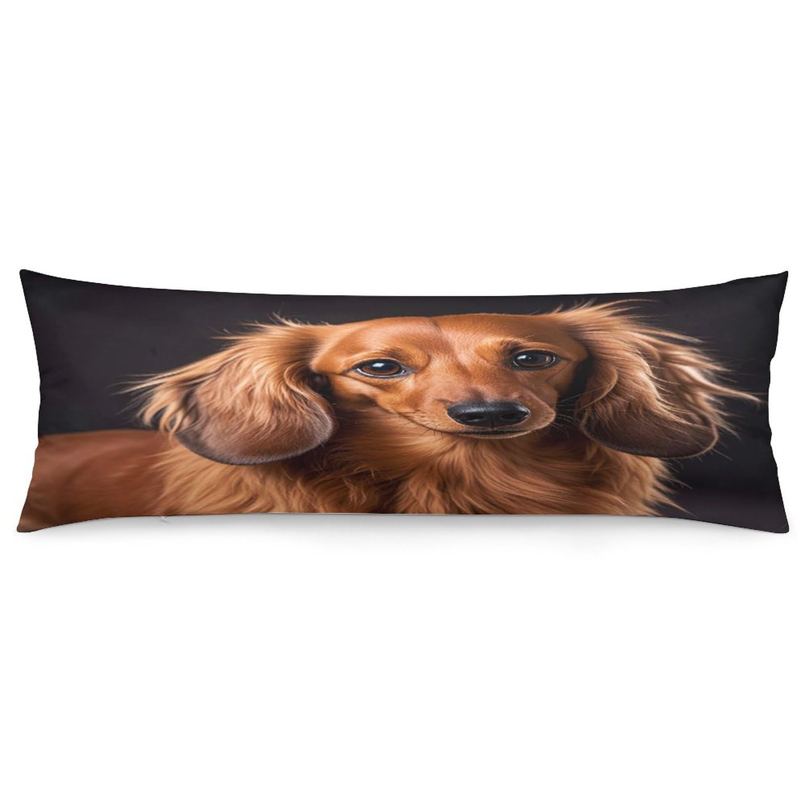 Long Haired Dachshund Pillowcase Decorative Long Body Pillow Case Soft Breathable Body Pillow Cover Modern Large Pillowcase Cute Body Pillow Pillowcases for Bedroom Couch 18.9 X 53 Inch