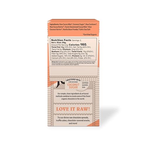 Miniatura 7 de Rawmio Caramelo de coco y corteza de anacardo triturada, 2.12 onzas, cruda, orgánica, vegana, kosher, paquete de 12