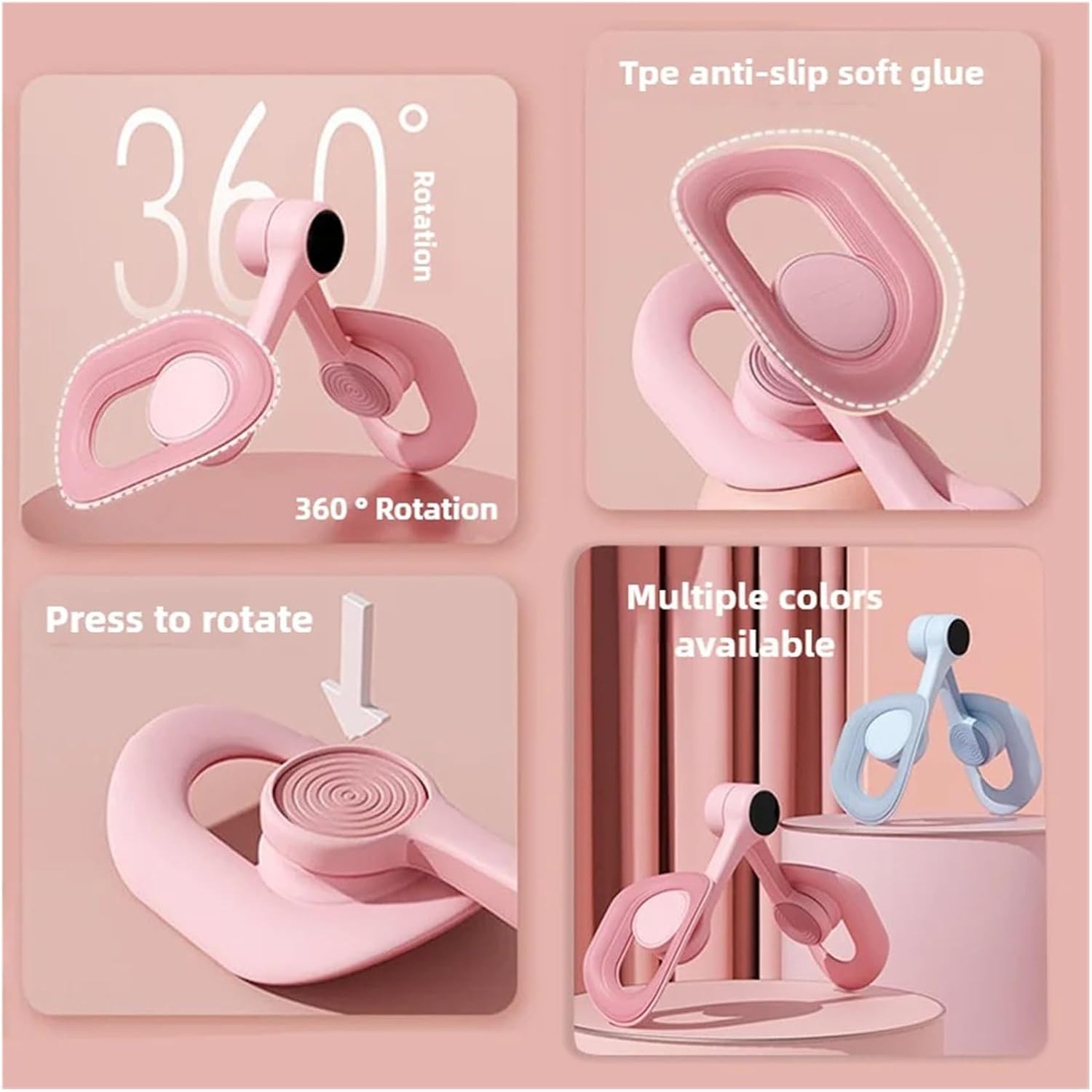 360° Rotatable Kegel Pelvic Floor Trainer - Portable Adjustable Thigh Master Hip & Leg Toner for Women