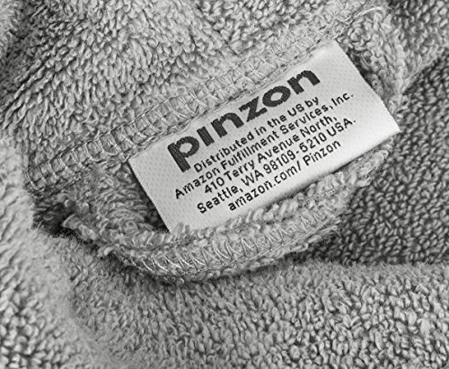 Amazon Brand – Pinzon Unisex Terry Bathrobe 100% Cotton, Platinum, Large / X-Large