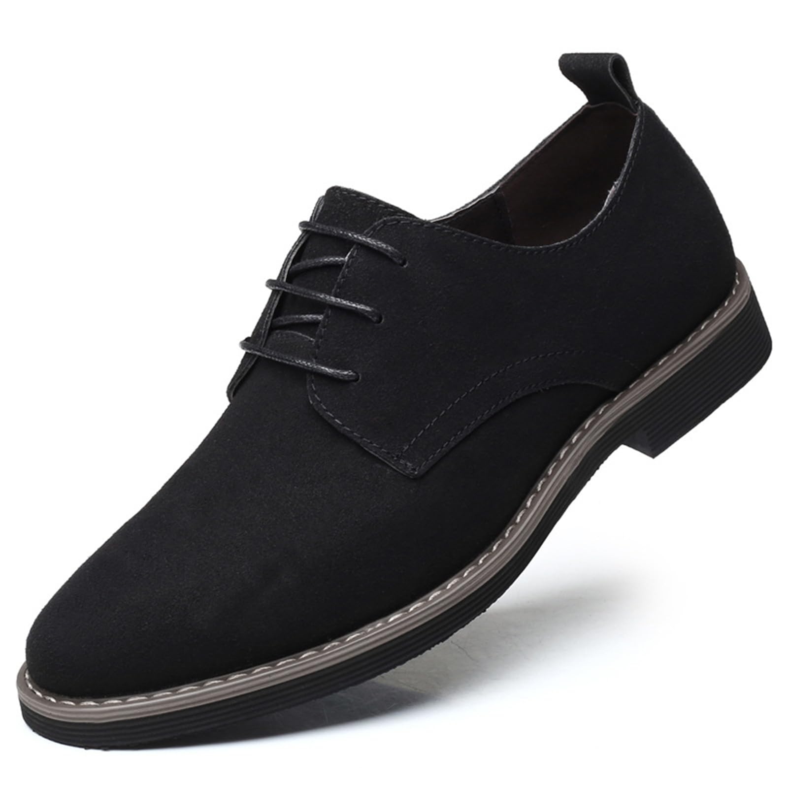 Mens Suede Lace Up Oxfords Classic Wing Tips Dress Shoes Casual Luxury Business Work Office Derby Shoes