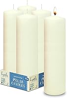 Vista 2 de Hyoola Ivor Pillar Candles - Velas de pilar de 2 x 9 pulgadas, paquete de 4 velas de pilar sin perfume, hechas en Europa
