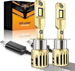 Auxbeam Q20 SE Series H1 LED Headlight Bulbs, 60W 16000 Lumens H1ll LED Headlamp Kit, Canbus Ready, Mini Size 6500K White, Standard Replacement for High Beam Low Beam Fog Light, Pack of 2 (H1)