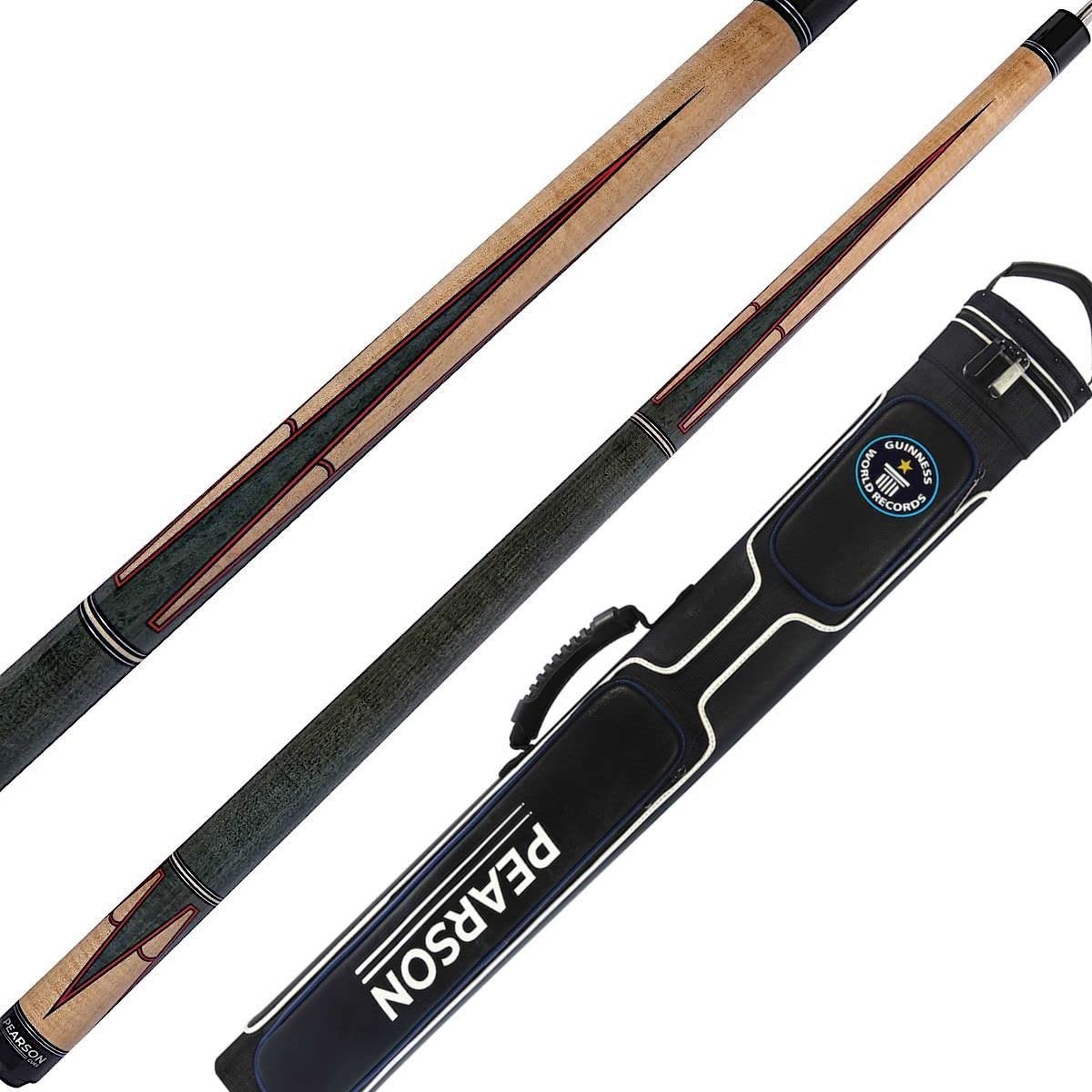 PEARSON Prestige Series PEL-2 Pool Cue Stick w/ 2x2 World Record Cue Case (21 oz)