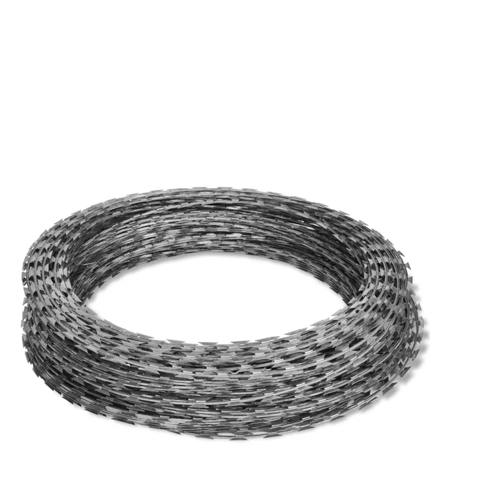 Homgoday Alambre de espino Rollo helicoidal 2 uds Acero galvanizado 100m