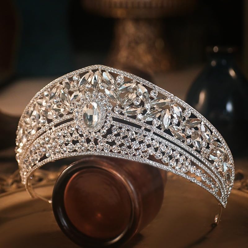 Corona di Cristallo Diadema nuziale di cristallo Corona Principessa compleanno for adulti per la festa