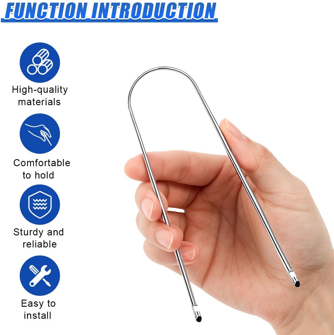 4PCS Car Radio Removal Pry Tool Kit, Auto U-Shaped Stereo Release Tool, Car Radio Removal Tool Key Stainless Steel for Disassembly of Most Car CD Audio Frequency Converter(U+E)