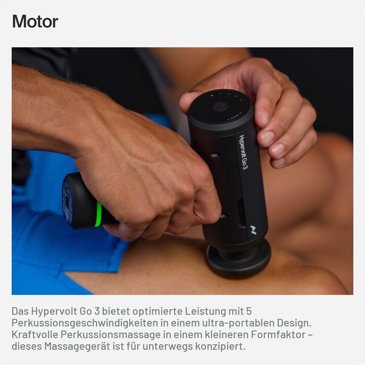 Hyperice Hypervolt Go 3 - Kompaktes Handmassagegerät mit QuietGlide-Technologie | 3 Geschwindigkeiten, leichtes und tragbares Design | Hilft bei der Linderung von Muskelschmerzen und zur Verbesserung