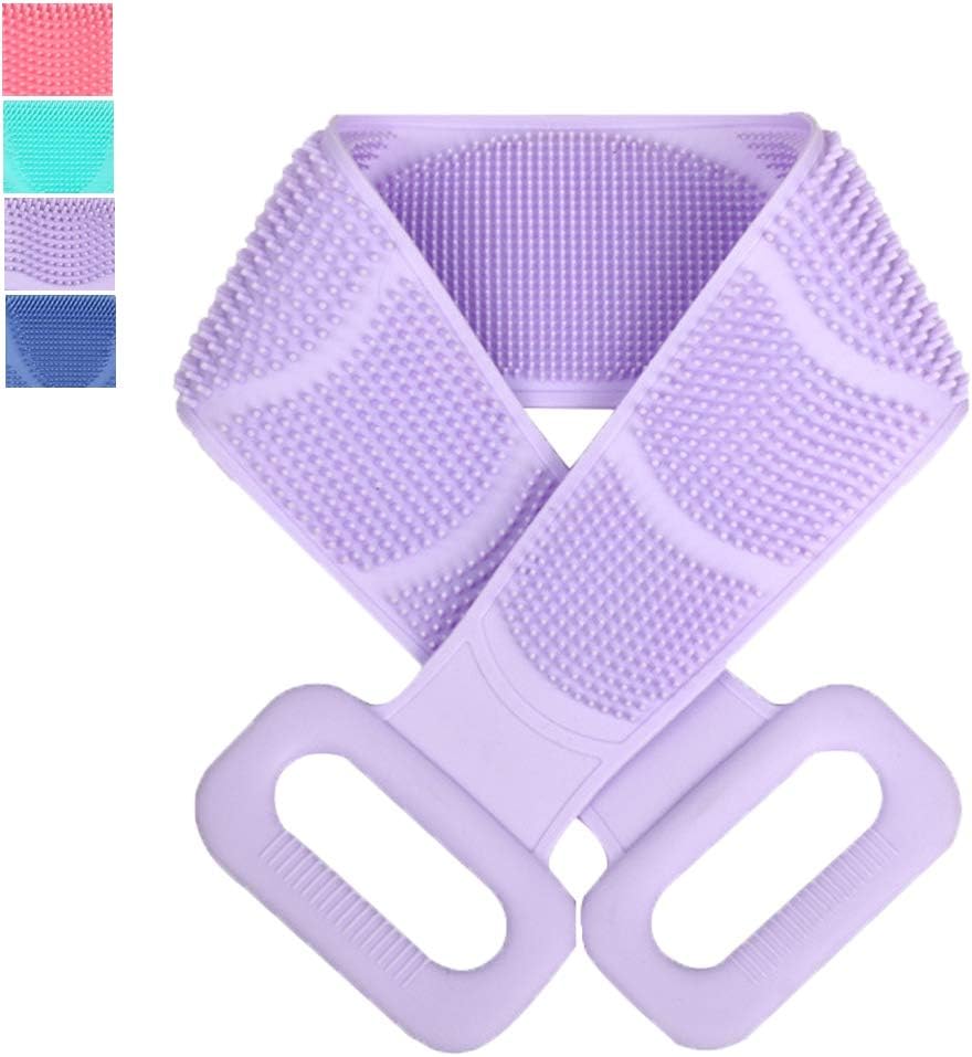 Back Scrubber for Shower,2020 Updated Silicone Bath Body Brush,Easy to Clean Washer Exfoliator More Hygienic (Lilac Purple)