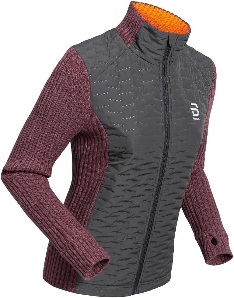 B DÆHLIE Daehlie Women's Comfy Full Zip 2.0 Sweater - Insulated Zip Up Sweatshirt, White Grey, Medium