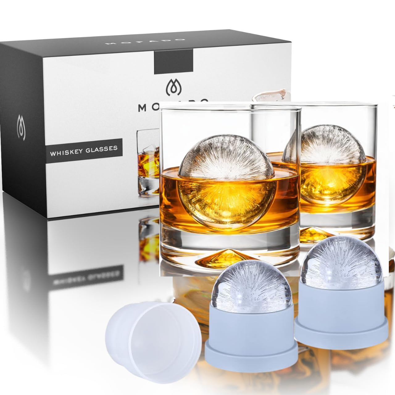 Juego de 2 vasos de whisky de cristal, clásicos, 350 ml, cristal soplado a mano, con fondo grueso, perfectos para cócteles, whisky escocés, bourbon