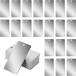 Metal Engraving Blanks Stainless Steel Rectangle Blank Tags Stamping Blanks Metal Tags, 1 Inch