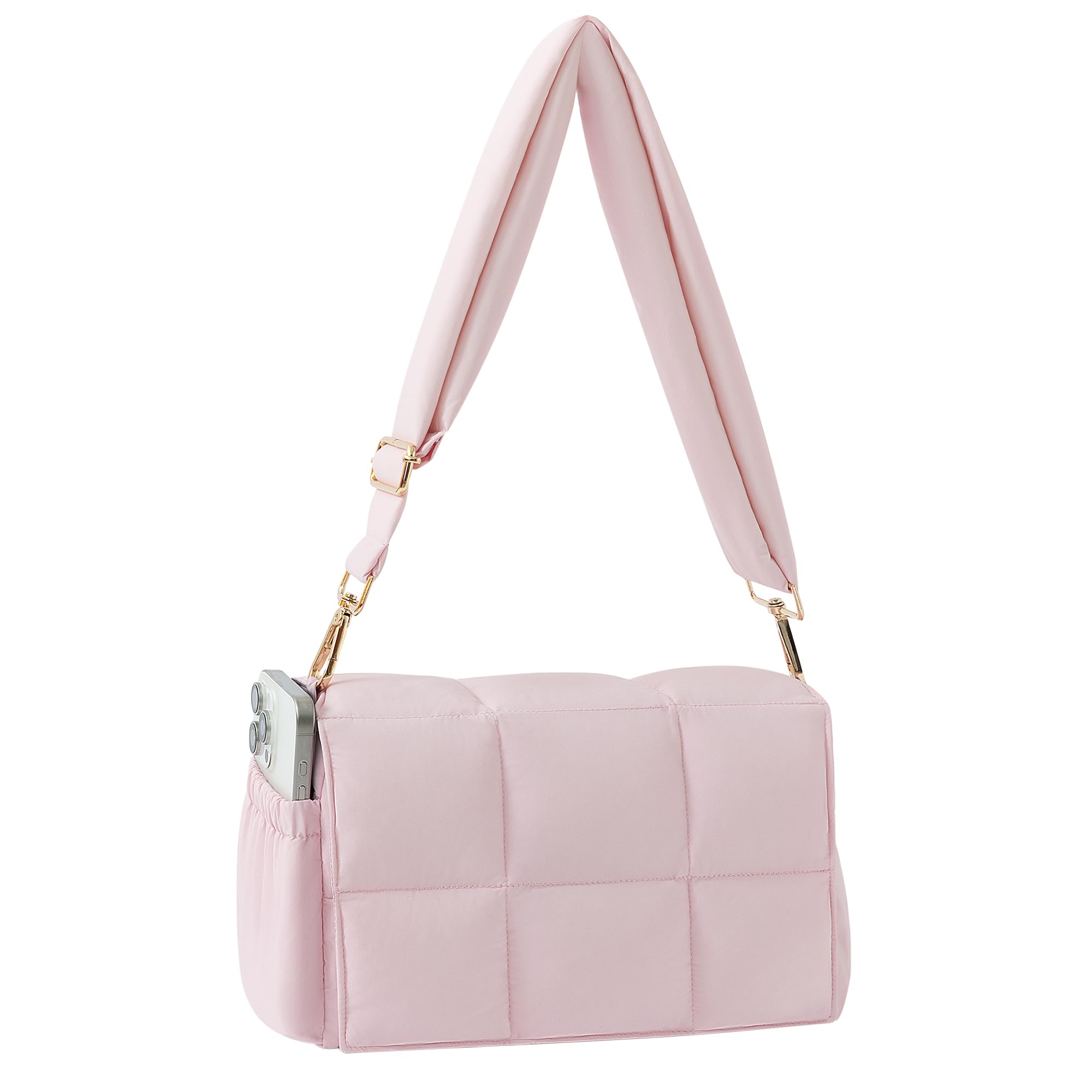 NAARIIAN Crossbody Bag for Women Quilted Puffer Purse Fashion Lightweight Travel Handbags Cute Small Shoulder Bag