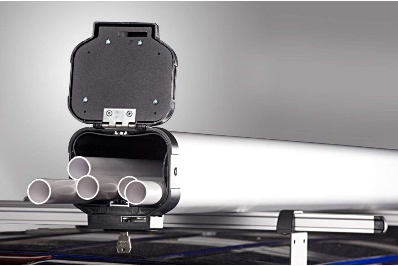 Rhino 3 meter PipeTube Pro Unlined Universal Van Pipe Carrier RP21, Silver, L1, L2 / H1