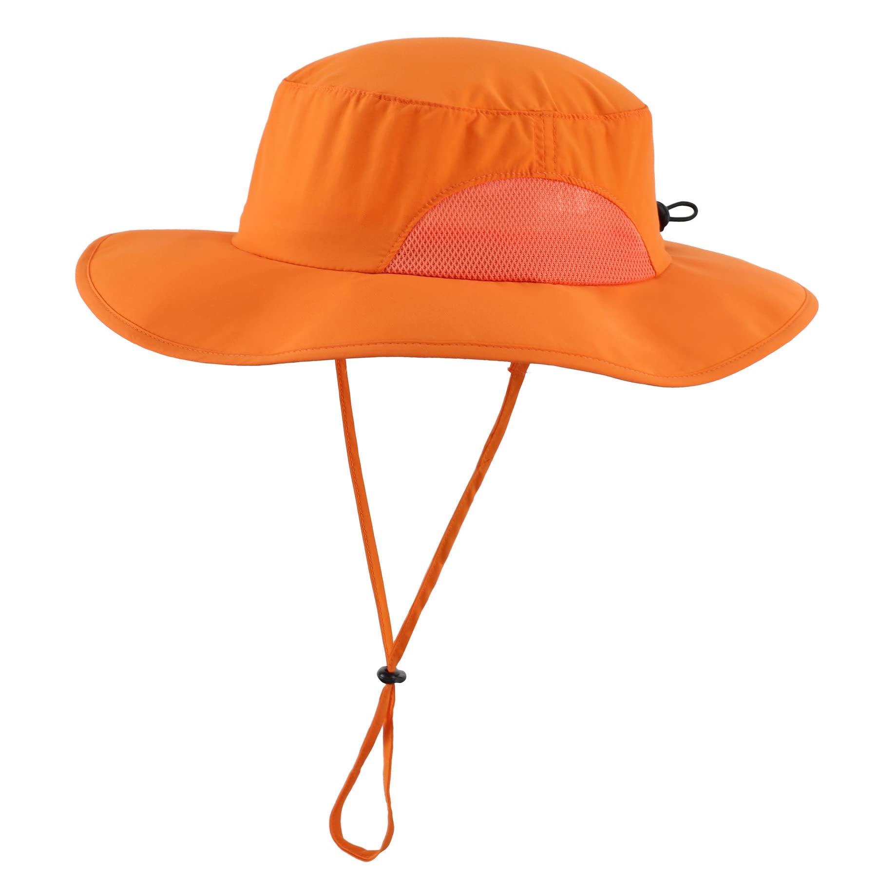 Home Prefer UPF50+ Mens Sun Hat Wide Brim Fishing Hat Womens Safari Bucket Hat, Orange, One size