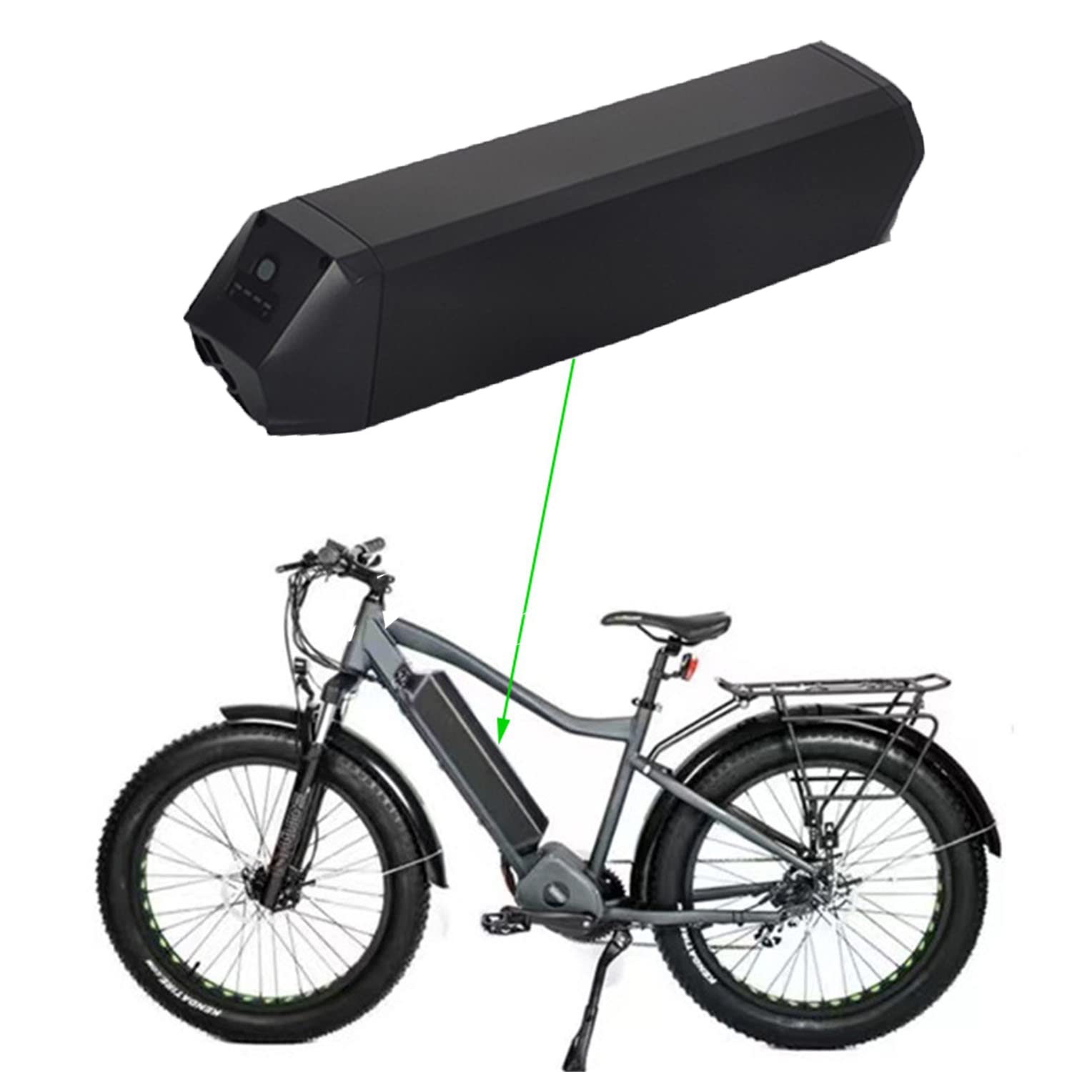 48V 25Ah Reention Dorado Ebike Paquete de batería Compatible para Bicicleta eléctrica NCM Baterías de Litio extraíbles con Puerto USB