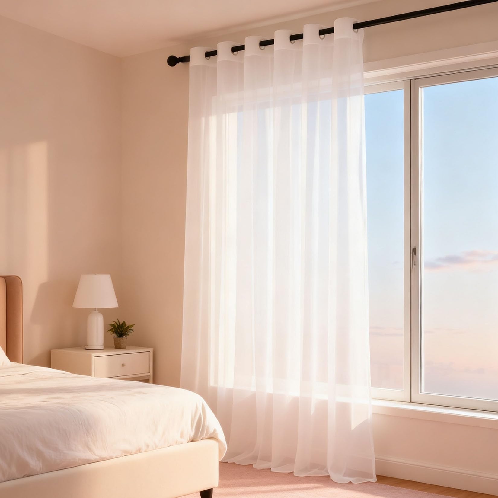 Cortinas modernas translúcidas muy finitas de color blanco para filtrar la luz
