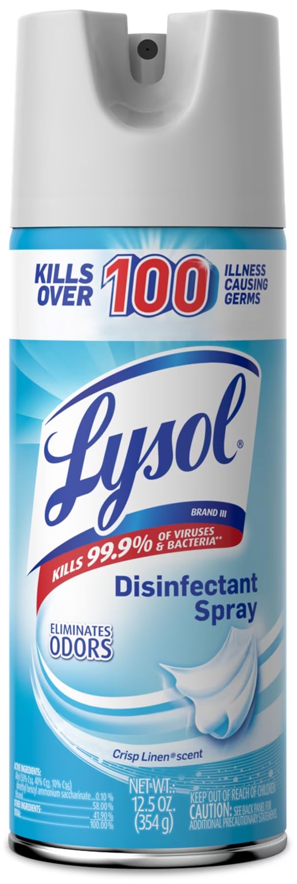 Lysol Disinfectant Spray, Crisp Linen Scent 12.50 oz (Pack of 3)