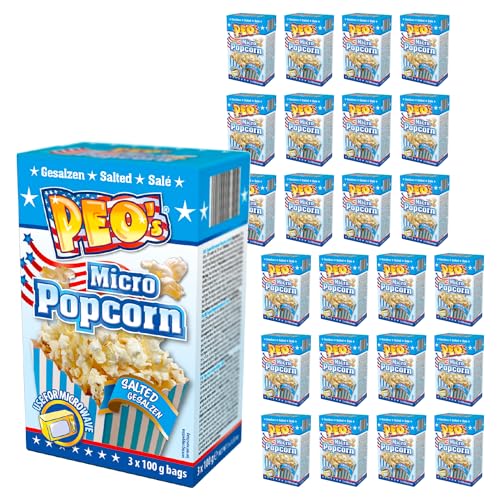 Peo's Lot de 72 boîtes de pop-corn au micro-ondes salé/salé - 24 boîtes de 100 g de contenu -...