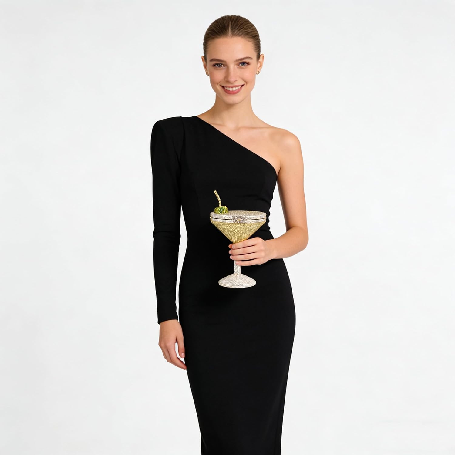 Women Cocktail Goblet Rhinestone Evening Bag Unique Cherry Crystal Purse Party Wedding Diamond Clutch Handbag