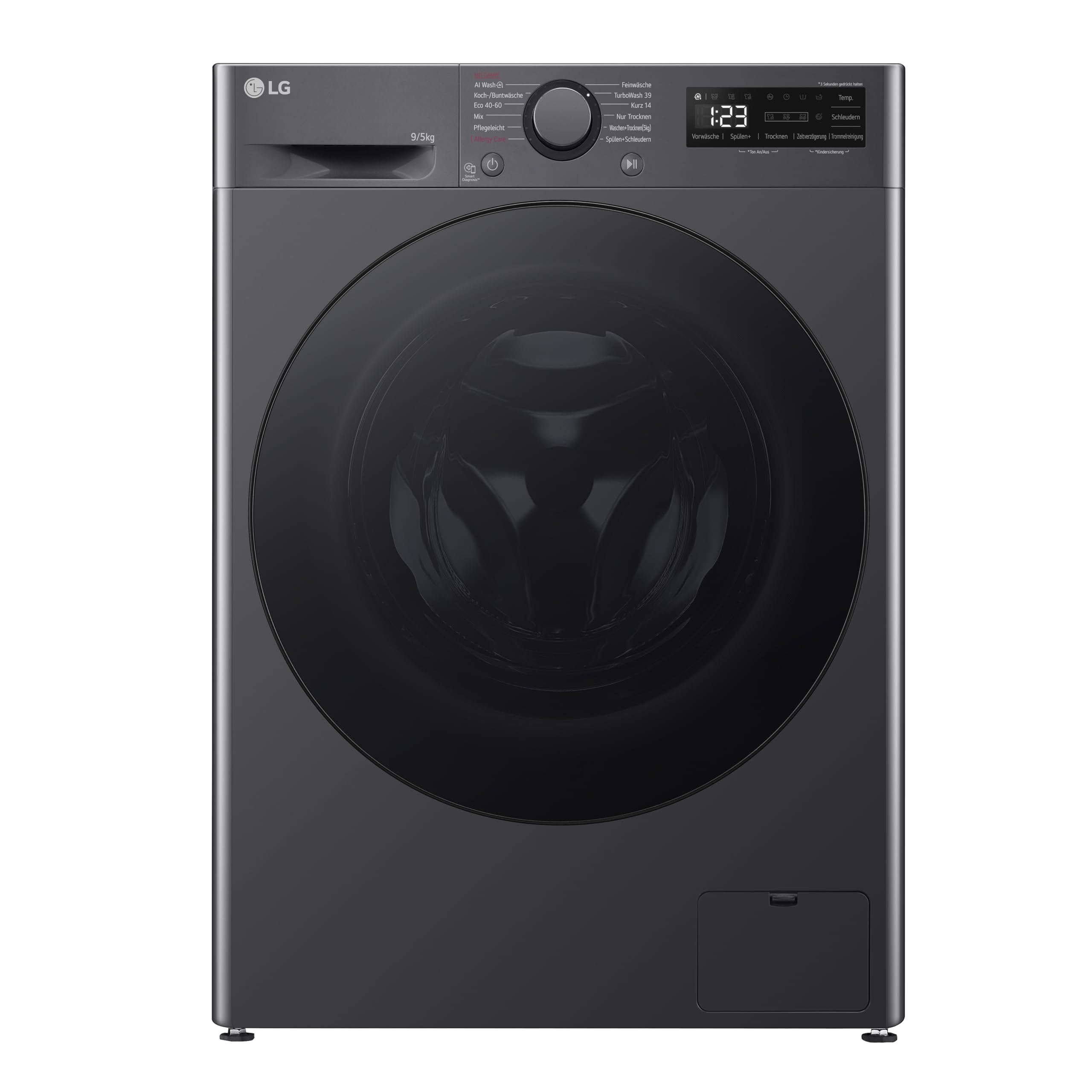 LG V5WD95SLIMB Waschtrockner 60 cm 1200 U/min AquaControl WiFi AI DD Slim Middle Black