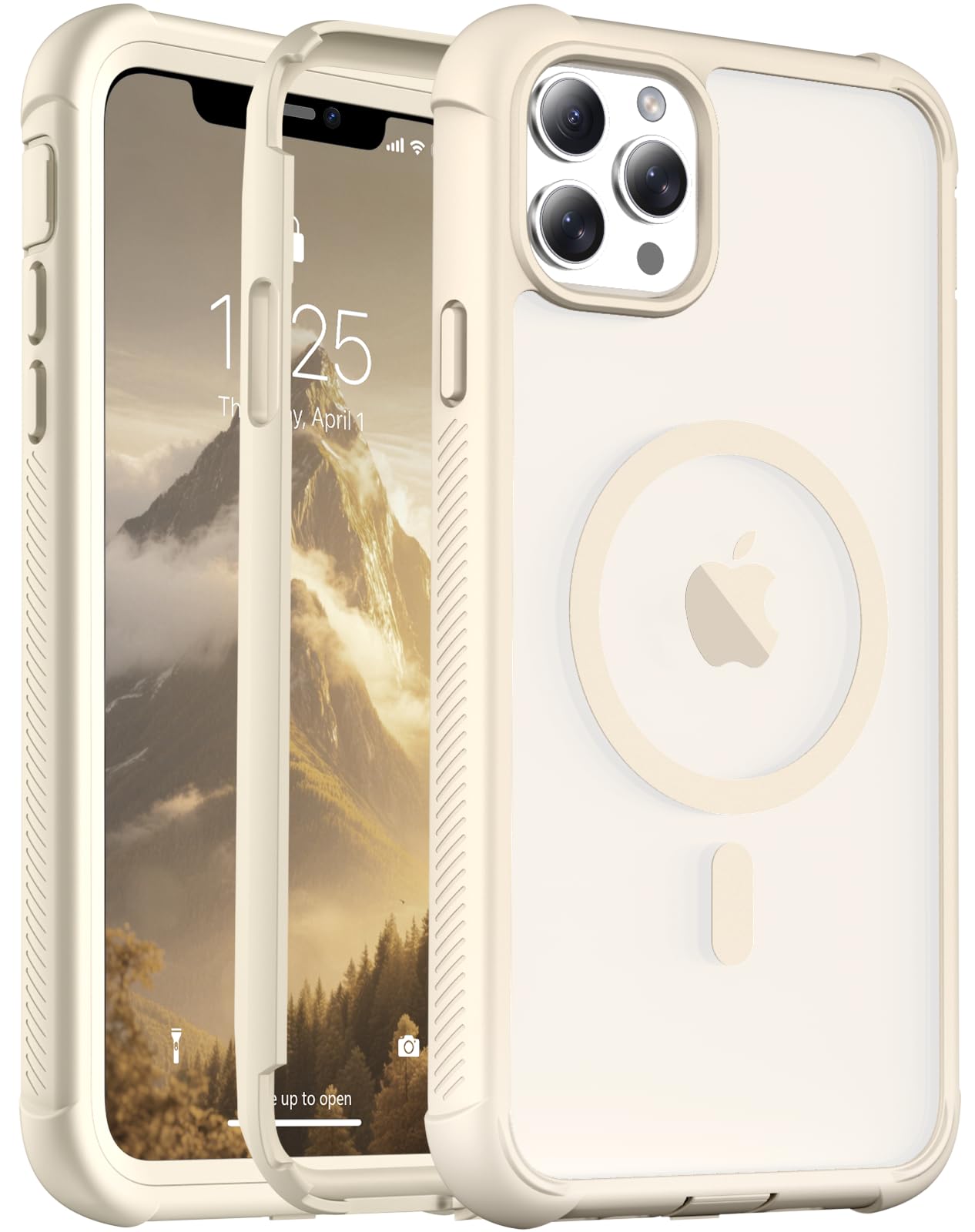 Magnetic for iPhone 11 Pro Max Case Heavy Duty Protection Antique White