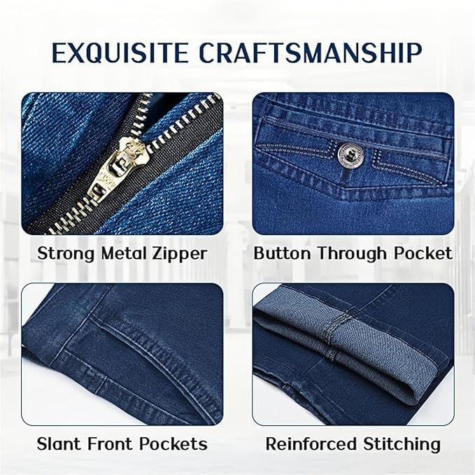 Jett Jeans for Older Men,Modezier Jeans,2025 Jettjeans3 - Men's Classic Straight Fit Stretch Jeans,Casual Denim Jeans4