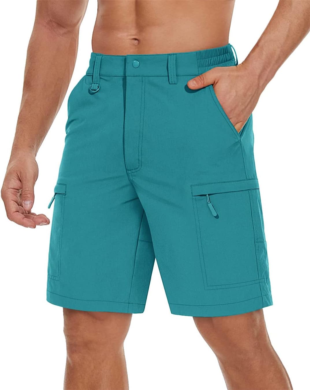 Wjnvfioo Summer Quick Dry Cargo Shorts Mens Hiking Fishing Outdoor Short Pants Travel Multi-Pockets Work Shorts