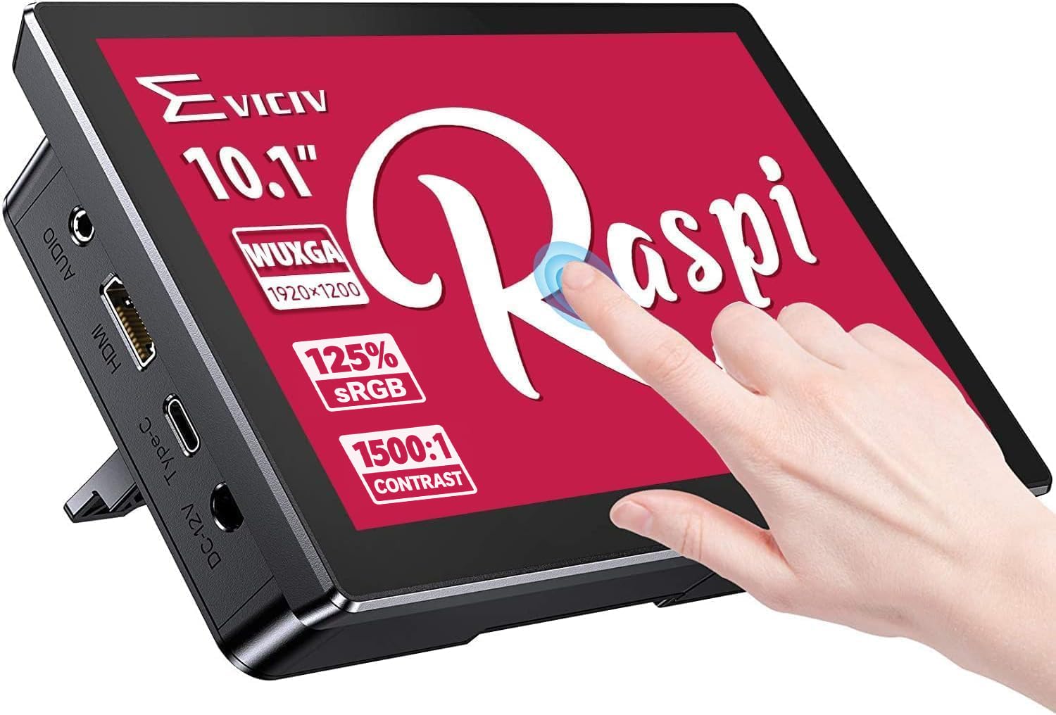 EVICIV 10,1" Monitor Portatil Táctil para Raspberry Pi 1920x1200 125% sRGB