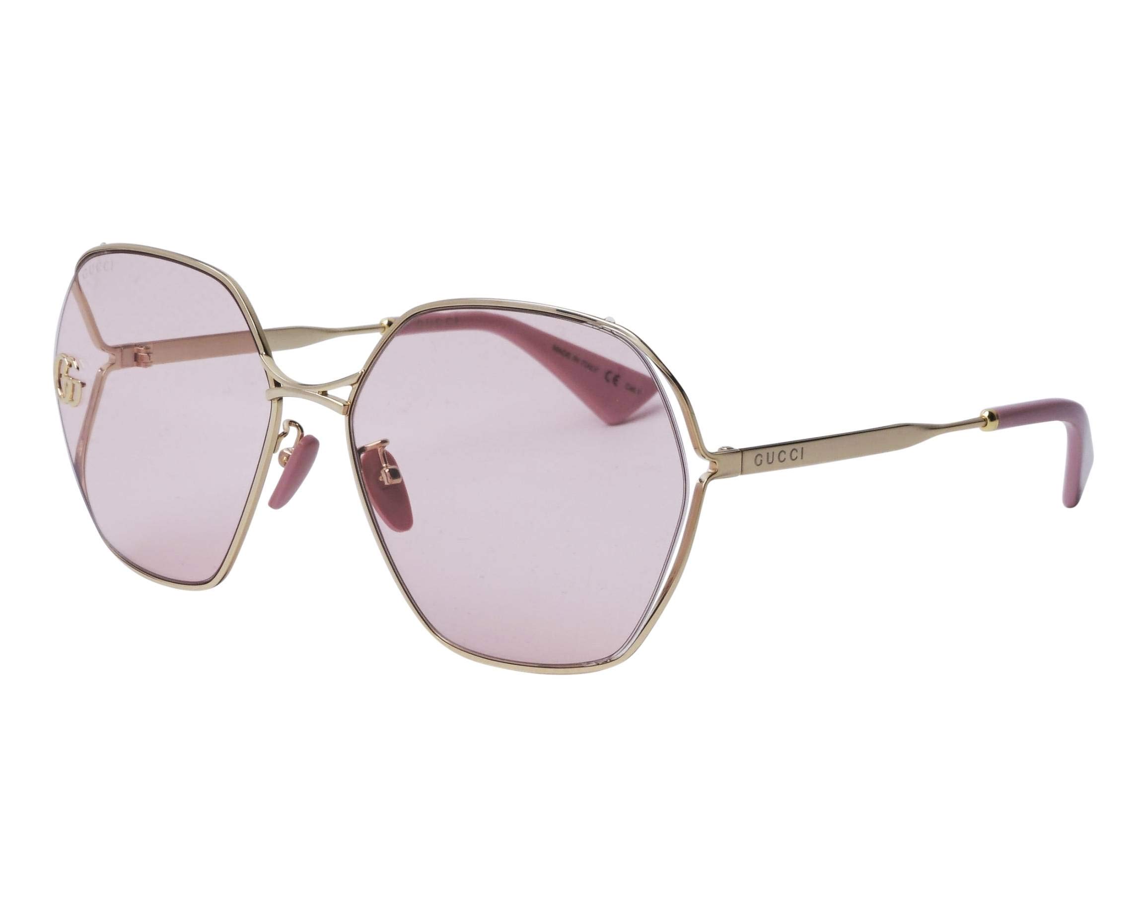 GucciSunglasses Gucci GG0818SA 003 Woman sunglasses color Gold pink lens size 63 mm
