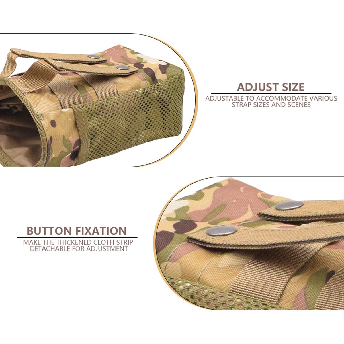 Borsa tattica MOLLE con coulisse per riporre telefoni cellulari, caricabatterie, cuffie, cambio, chiavi, ecc. - 4