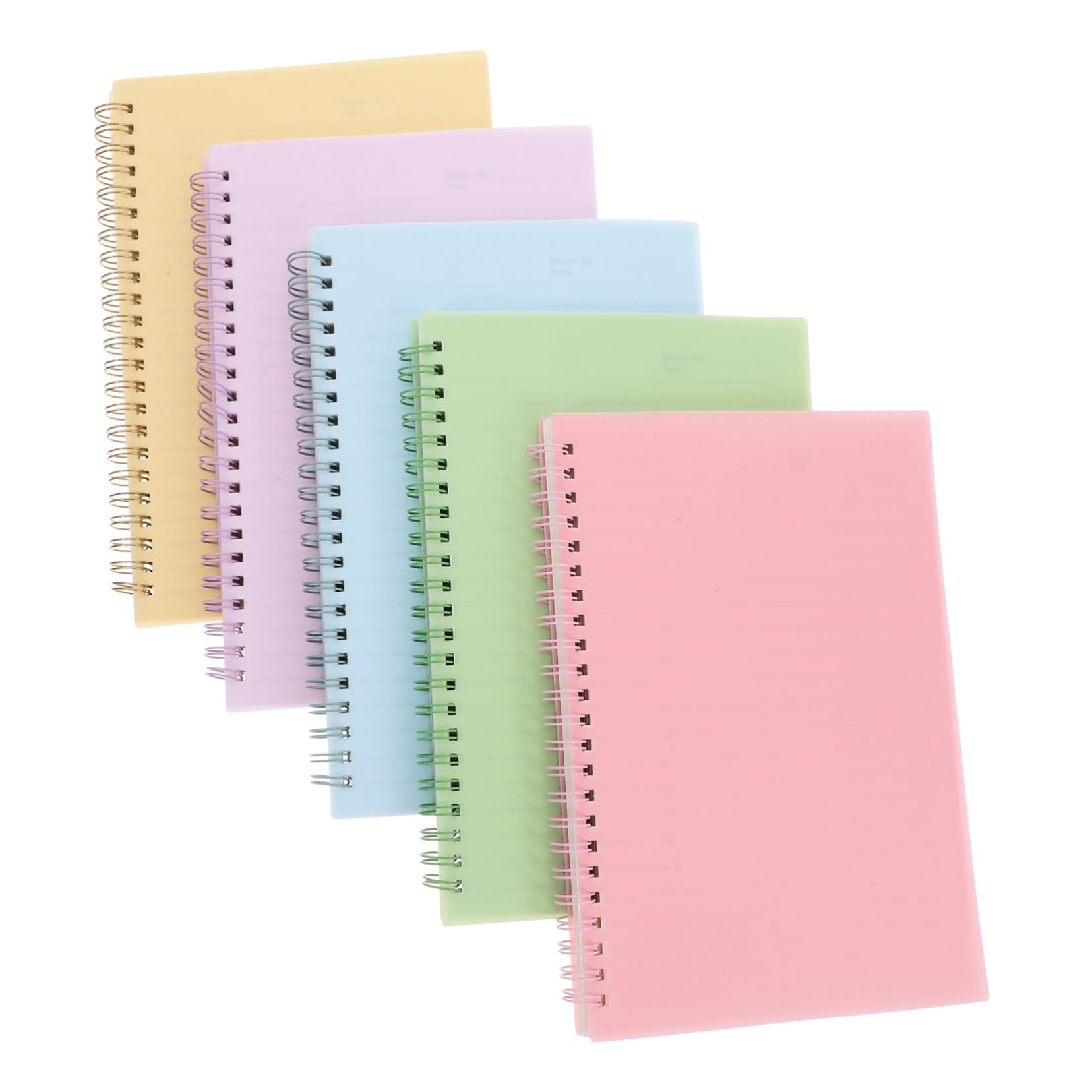 5 Stück Teiliges Spiralnotizbuch mit Liniertem Papier Farbiges Notizheft für Arbeit und Büro Robustes Spiralblock Notepad mit Glatter Oberfläche Vielseitig Einsetzbares Journal
